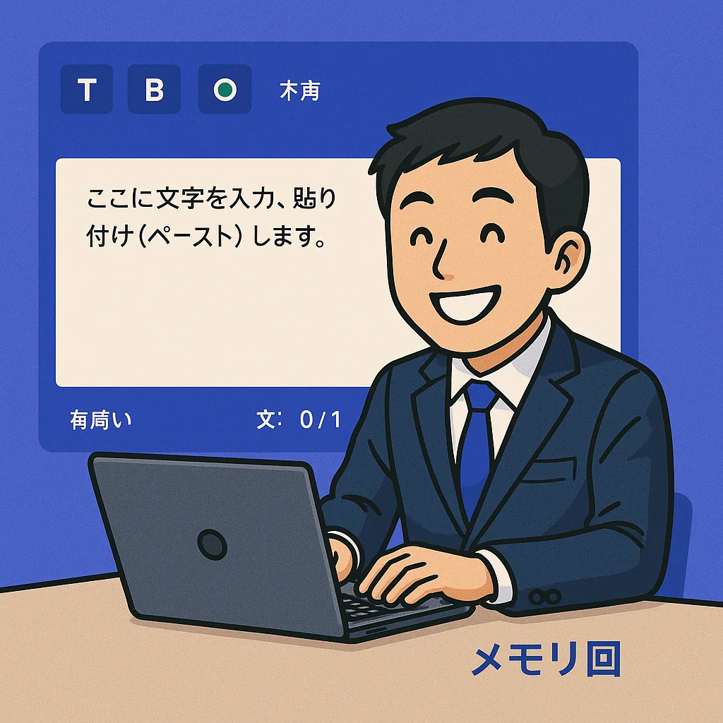 タイピングと編集のための、高速で効率的かつ無料のブラウザベースツールを備えた、最新の日本語オンラインメモ帳です。